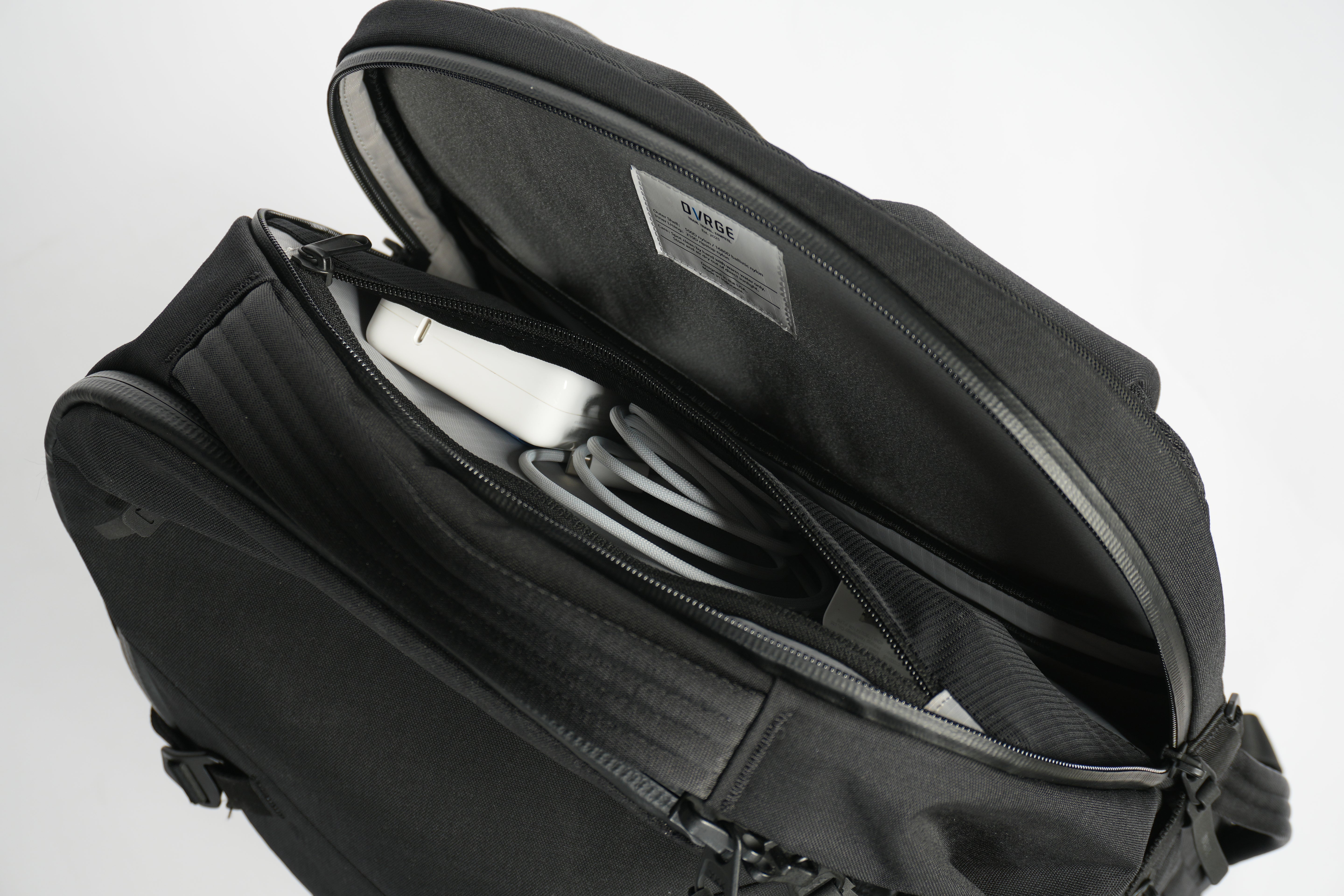 View of inner laptop compartment for DVRGE travel backpack