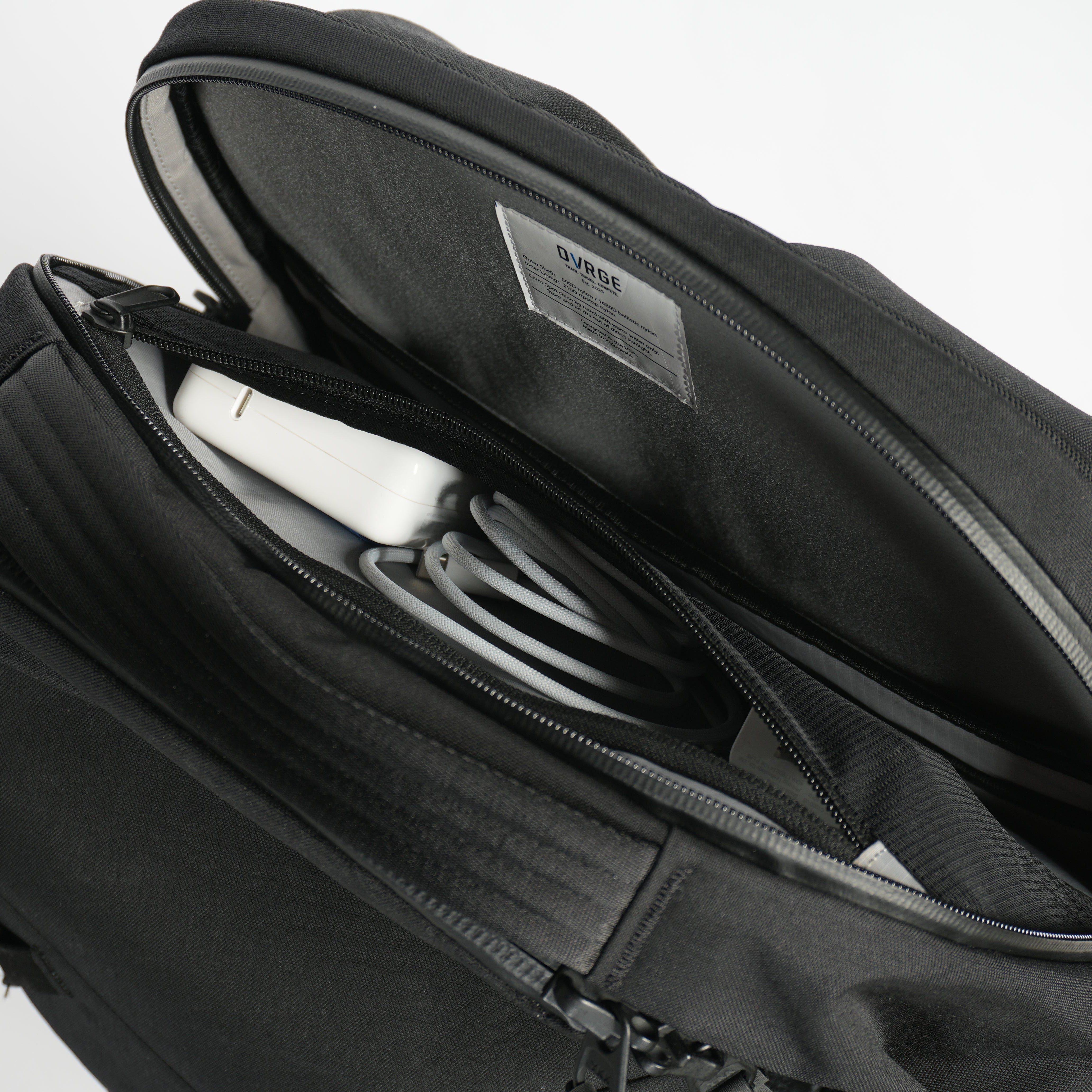 View of inner laptop compartment for DVRGE travel backpack