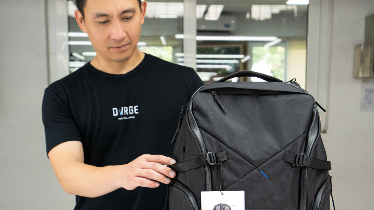 Any Lai features a DVRGE backpack made from X-Pac fabric